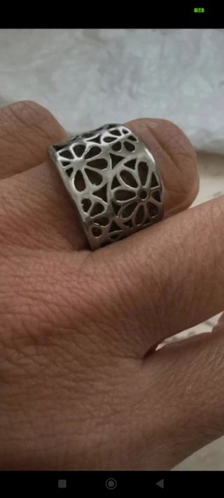 Anillo plata - Estilo floral