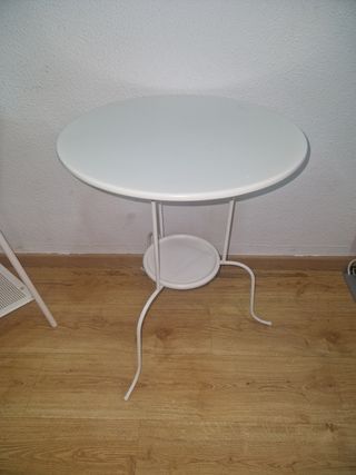 Mesa auxiliar blanca metalica