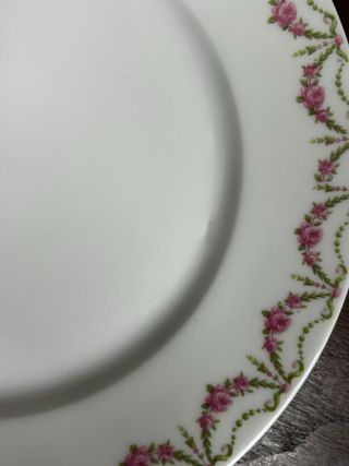 Plato porcelana Limoges - Rosa