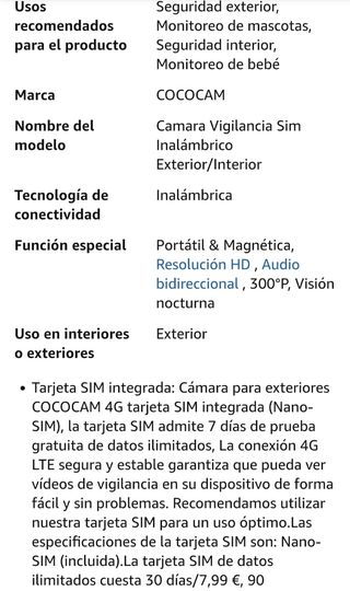 2 Cámaras COCOCAM vigilancia