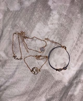 Set 3 braccialetti oro e grigio