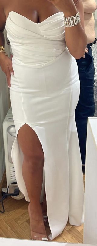 Vestido fiesta blanco - Talla L
