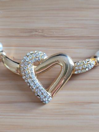 Collana perle cuore oro bianco