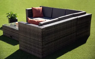 Conjunto terraza rattan - Sofá + Mesa