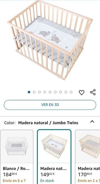 roba Parque Infantil Jumbotwins con Colchon cuna 