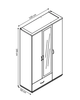 Armario 3 puertas beige madera