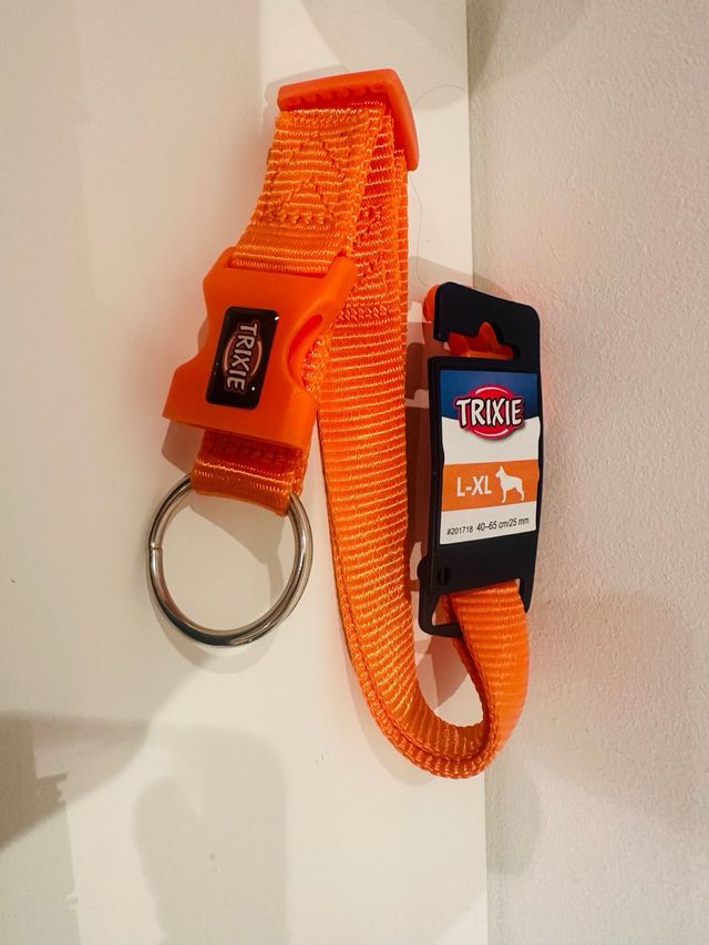 Collar Trixie naranja neón L-XL