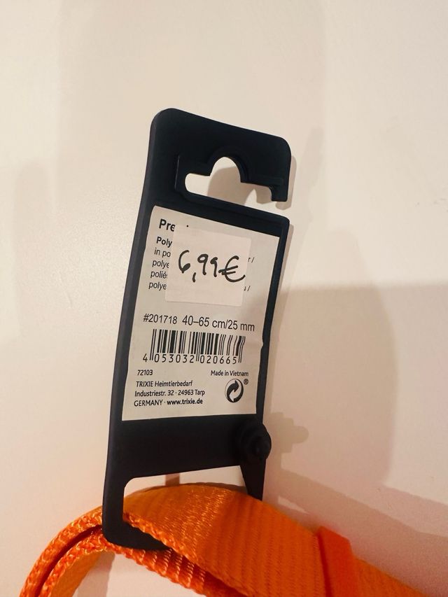 Collar Trixie naranja neón L-XL