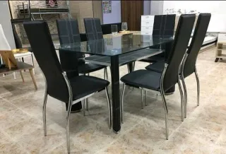 Mesa cristal 6 sillas - Comedor
