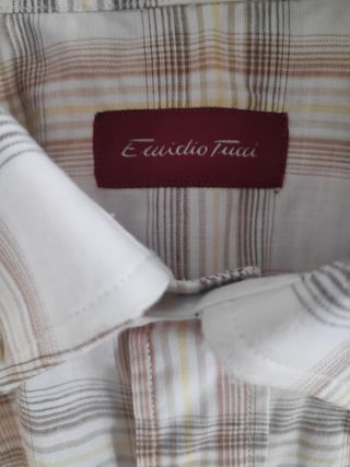 Camisa Emidio Tucci cuadros beige