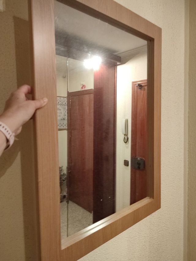 Espejo madera marrón