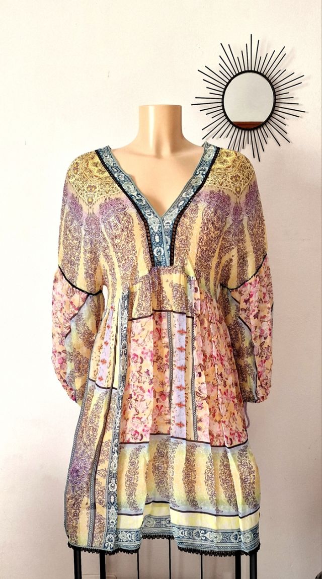 Vestido boho chic multicolor
