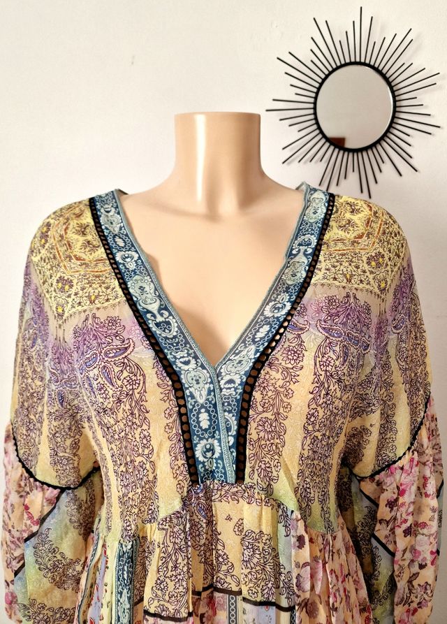 Vestido boho chic multicolor