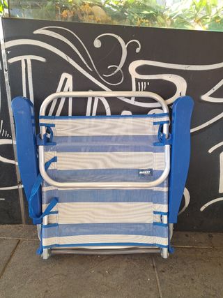 Silla Plegable Playa Azul-Blanco