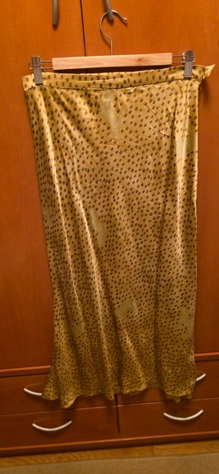 Falda larga beige - marrón