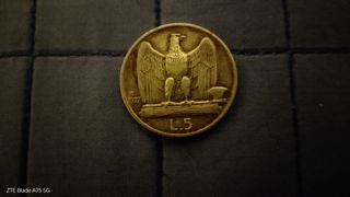 5 Lire Italia Fascista - Moneta
