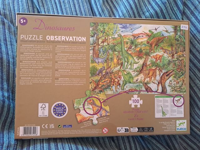 Puzzle Djeco Dinosaurios 100 piezas