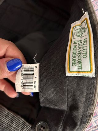 Pantaloni uomo in velluto a coste