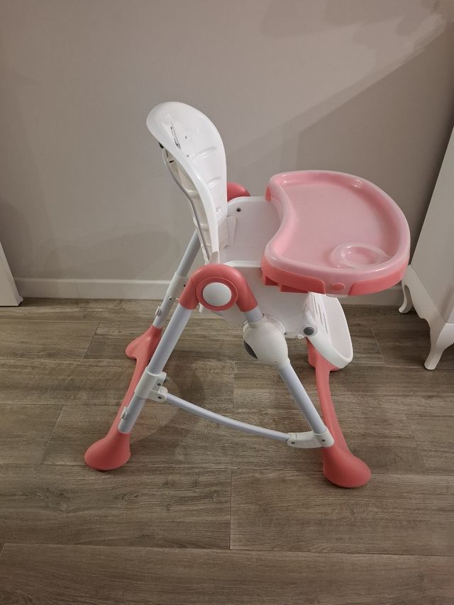 Trona bebé plegable rosa