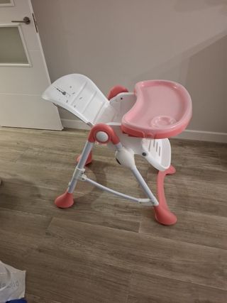 Trona bebé plegable rosa