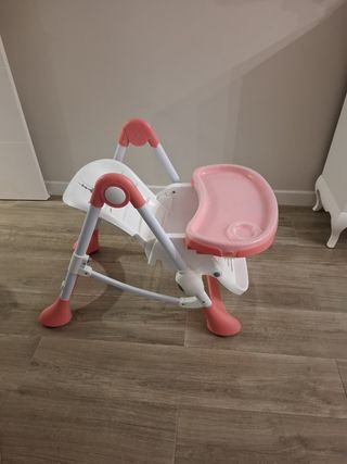 Trona bebé plegable rosa