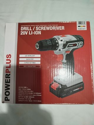 Taladro atornillador 20V Li-ion Powerplus