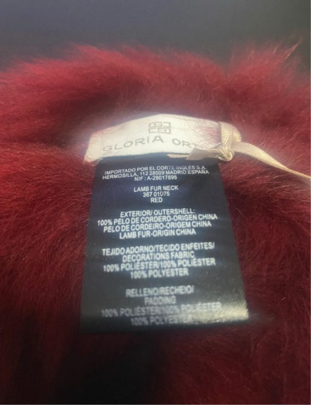 Estola de Pelo cordeiro Vermelha - Gloria Ortiz