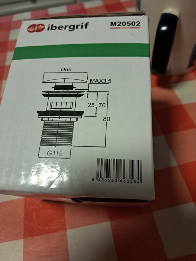 Válvula lavabo ibergrif M20502 Clic Clac