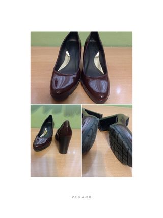 Zapatos tacón granate