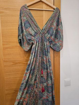 Vestido boho largo multicolor