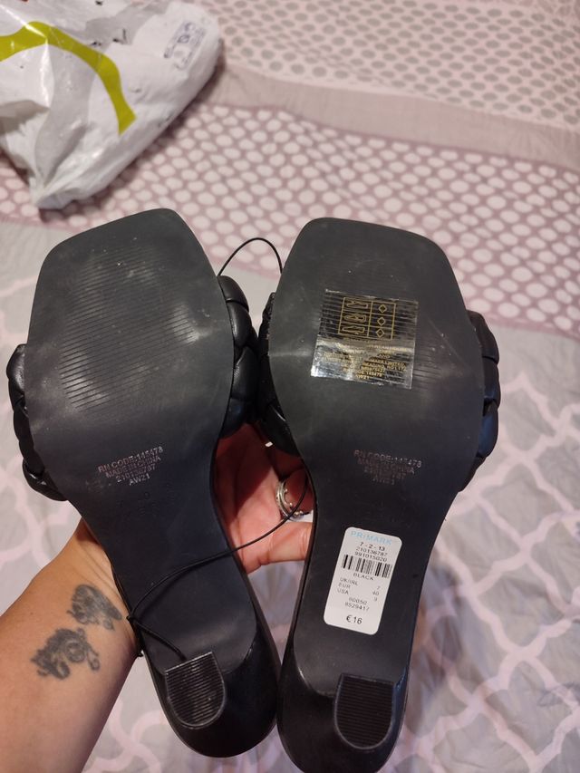 Sandalias tacón Primark negras 41 - NUEVAS