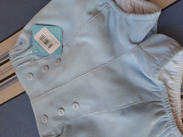 Pantalones pana bebé niño celeste