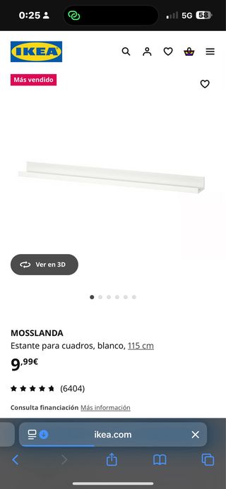 Estante IKEA Mosslanda blanco 115cm