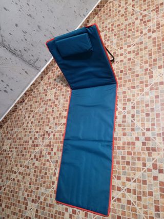Tumbona playa plegable azul-naranja