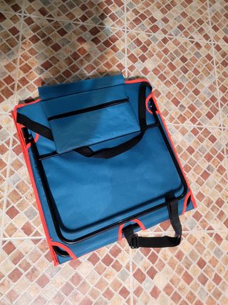 Tumbona playa plegable azul-naranja