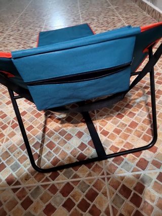 Tumbona playa plegable azul-naranja