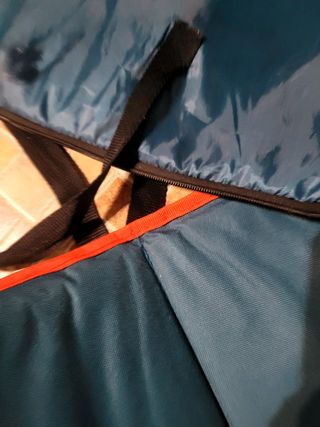 Tumbona playa plegable azul-naranja