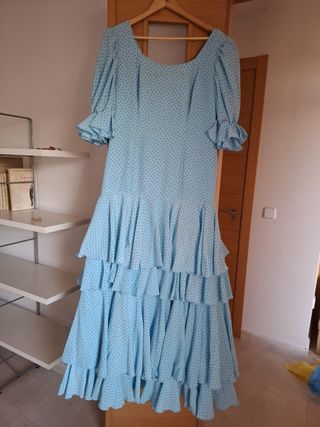 Vestido Flamenca Azul lunares