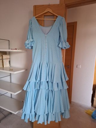 Vestido Flamenca Azul lunares