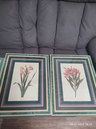 4 Cuadros Vintage Flores Paisaje 20€ los cuatro 