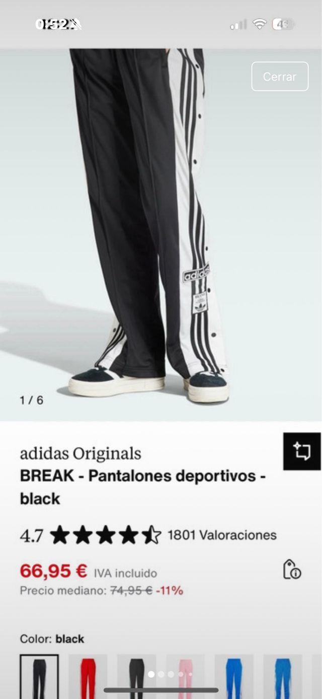 Pantalón Adidas Originals Negro