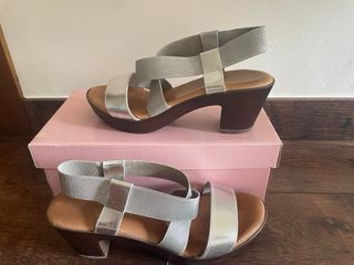 Sandalias Plataforma Plata