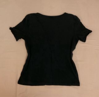Camiseta negra Zara efecto desgastado / XS-S
