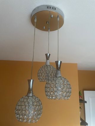 Lámpara techo 3 luces cristal 