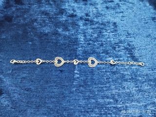 Pulsera plata corazones