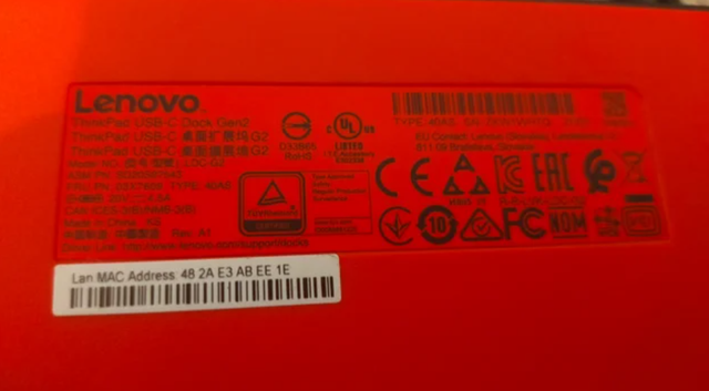 Base ThinkPad Lenovo USB-C Gen. 2