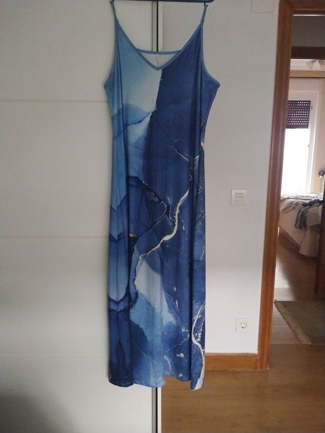 Vestido largo azul - Tirantes finos