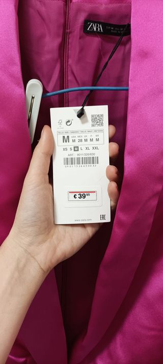 Vestido Zara rosa fucsia fiesta
