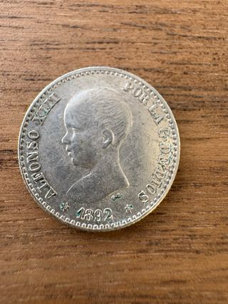 Moneda 50 céntimos España 1892