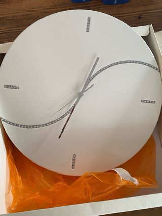 regalo di Natale Orologio da parete bianco strass